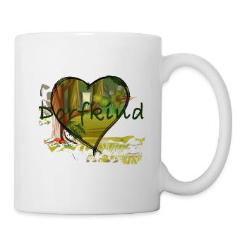 Dorfkind Herz - Tasse - Weiß - Rechts