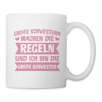 Ich bin die große Schwester Babyparty Schwanger - Tasse - Weiß - Rechts