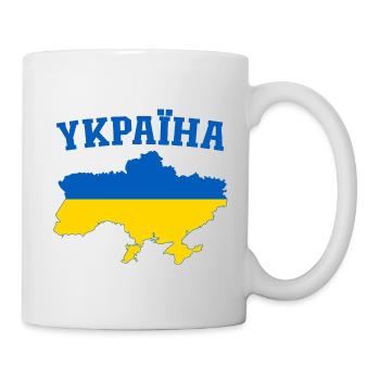 Ukraine Flagge YKPAIHA - Tasse - Weiß - Rechts