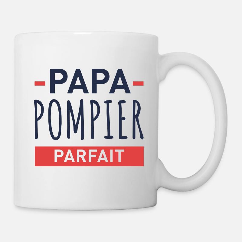 PAPA POMPIER PARFAIT Papa pompier, cadeau père - Mug blanc - blanc