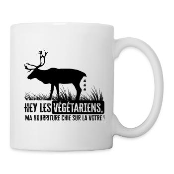 Chasse humour noir beauf chasseur végétarien - Mug blanc - blanc - Droite