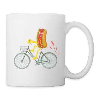 Cycliste Hot Dog Cyclisme Vélo Frites - Mug blanc - blanc - Droite