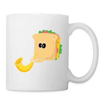 Saxophoniste Saxophone Fromage Musiciens - Mug blanc - blanc - Droite