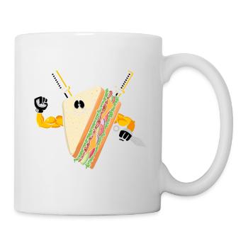 Sandwich Ninja Karate Warrior Japan Geschenk - Tasse - Weiß - Rechts