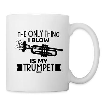 witziger Trompete Spruch Geschenk - Tasse - Weiß - Rechts