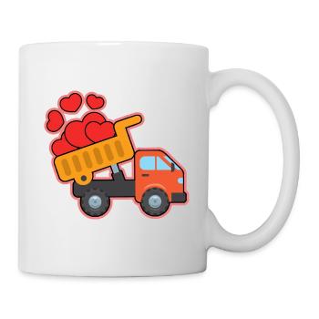Bagger Baustelle Bauarbeiter Bau Herz I Geschenk - Tasse - Weiß - Rechts