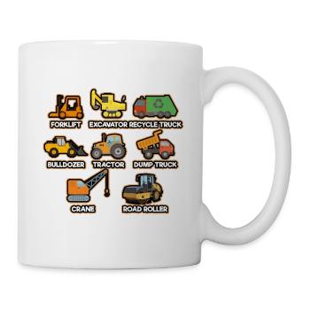 Bagger Baustelle Bauarbeiter Bau Truck I Geschenk - Tasse - Weiß - Rechts