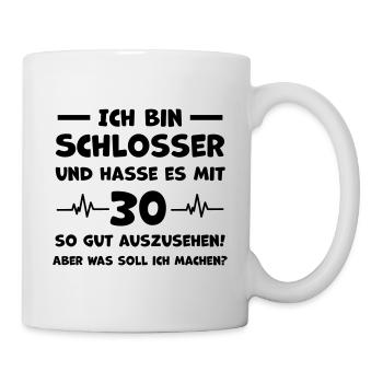 Schlosser 30 Jahre Geschenk - Tasse - Weiß - Rechts