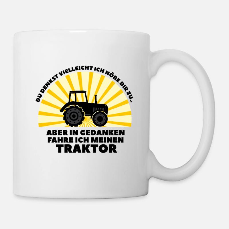 DU DENKST VIELLEICHT ICH HÖRE DIR ZU.. - Tasse - Weiß