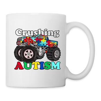 Crushing Autism Monster Truck shirt - Mug - white - Right