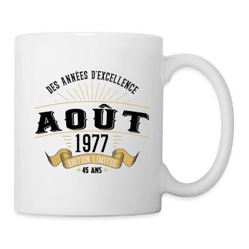 45 Ans Anniversaire Vintage Né(e) en Août 1977 - Mug blanc - blanc - Droite