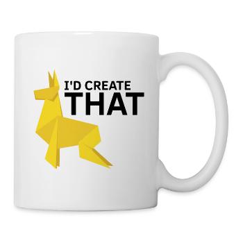 Conception d'origami Kirigami coloré - Mug blanc - blanc - Droite