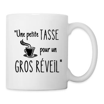 humour réveil café - Mug blanc - blanc - Droite