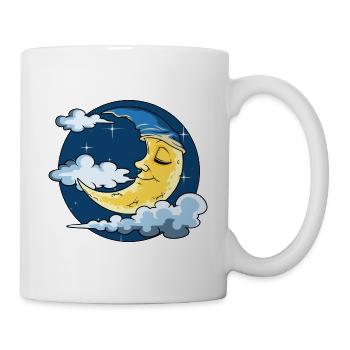 Mond Traum Träumer Schlafmütze für Kinder - Tasse - Weiß - Rechts