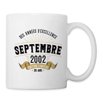 20 Ans Anniversaire Vintage Né(e) Septembre 2002 - Mug blanc - blanc - Droite