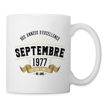 45 Ans Anniversaire Vintage Né(e) Septembre 1977 - Mug blanc - blanc - Droite