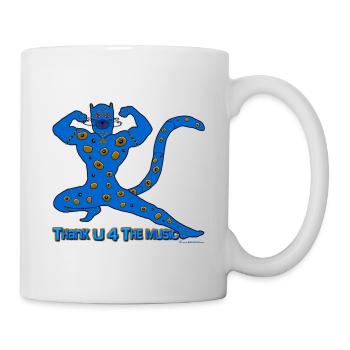 Thx U 4 la musique * Musique muscle chat en bleu - Mug blanc - blanc - Droite
