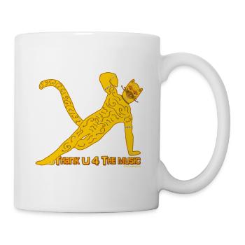 Thx U 4 the music * Music Muscle cat in yelloy - Tasse - Weiß - Rechts