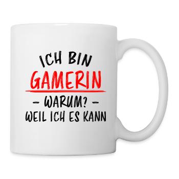 Gamerin Videospiel Gamepad Lustige Spruch Geschenk - Tasse - Weiß - Rechts