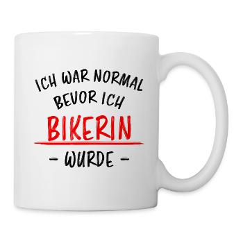 Bikerin Lustiger Spruch Bike Fun Sprüche Geschenk - Tasse - Weiß - Rechts