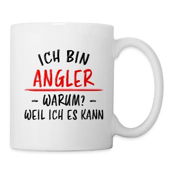 Angler Fisch Hobby Angeln Fische Fun Meer Geschenk - Tasse - Weiß - Rechts