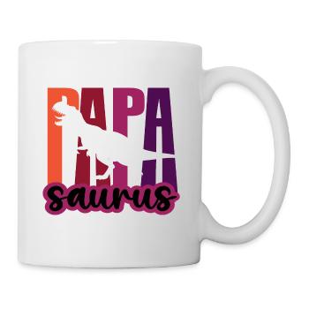 Papasaurus Fête des Pères Dinosaure T-Rex Idée Cadeau - Mug blanc - blanc - Droite