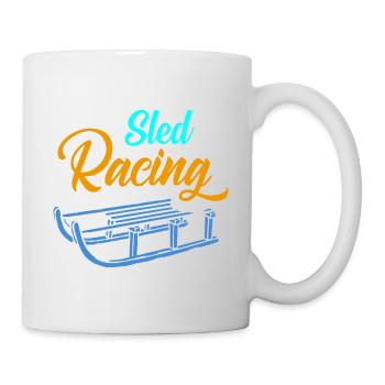 Sled Racing Retro Sledding Designs Present Gift - Tasse - Weiß - Rechts
