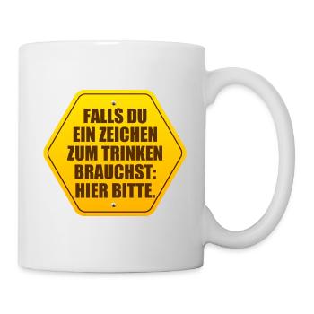 Zeichen Zum Trinken Saufshirt Mallorca Saufen Bier - Tasse - Weiß - Rechts