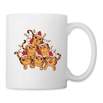 Tiger Cat Christmas Tree Christmas - Mug - white - Right