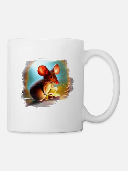 Weihnachtsmaus - Tasse - Weiß