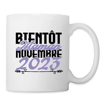 Annonce grossesse. bientôt Maman Novembre 2023.mam - Mug blanc - blanc - Droite