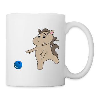 Le poulain de cheval joue au bowling - Mug blanc - blanc - Droite