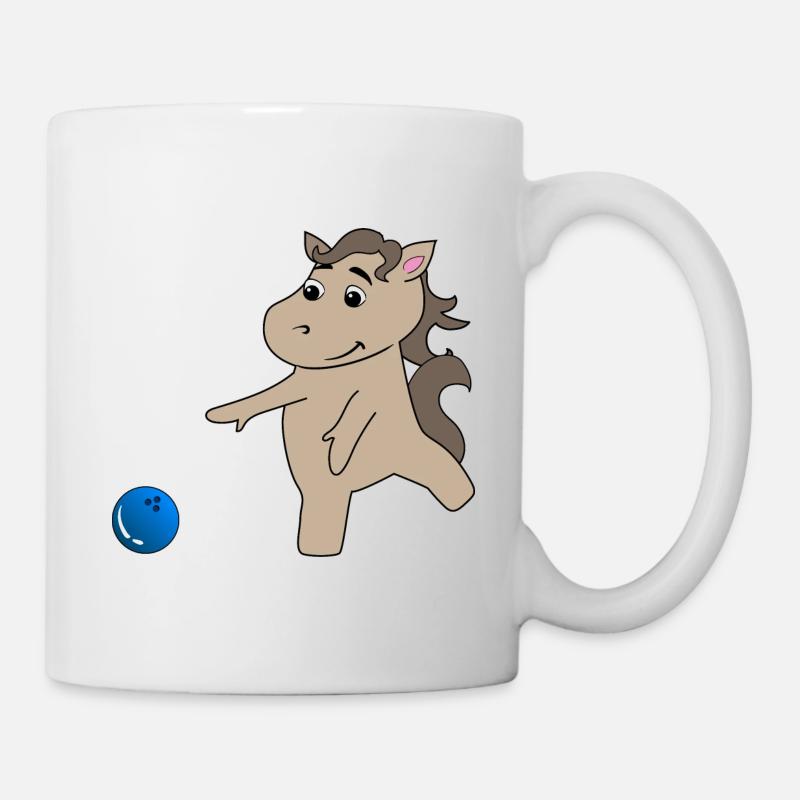 Horse foal plays bowling - Mug - white