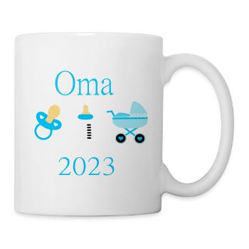 Oma 2023 Geburt Junge Vorlage - Tasse - Weiß - Rechts
