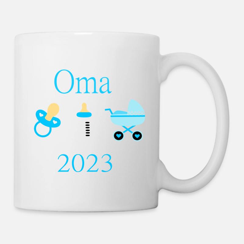 Oma 2023 Geburt Junge Vorlage - Tasse - Weiß
