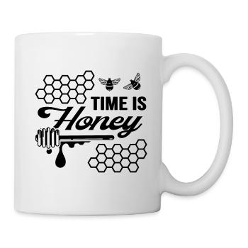 Hobbyimker Imker liebt Honig "time is honey" - Tasse - Weiß - Rechts
