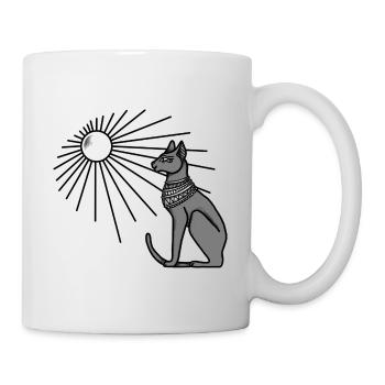 Ägyptisches Katzen Design - Tasse - Weiß - Rechts