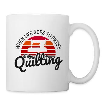 Quilten von Tagesdecken - Tasse - Weiß - Rechts