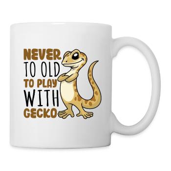 Never to old to play with Gecko - Tasse - Weiß - Rechts
