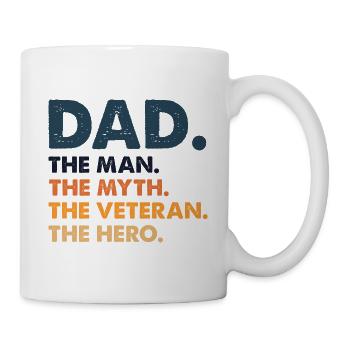 Dad The Man The Myth The Veteran Funny Dad Fathers - Mug - white - Right