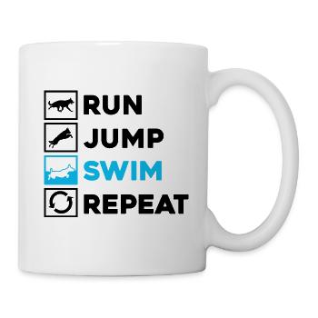 Dock Diving Design für Dog Jumping und Dock Dog - Tasse - Weiß - Rechts