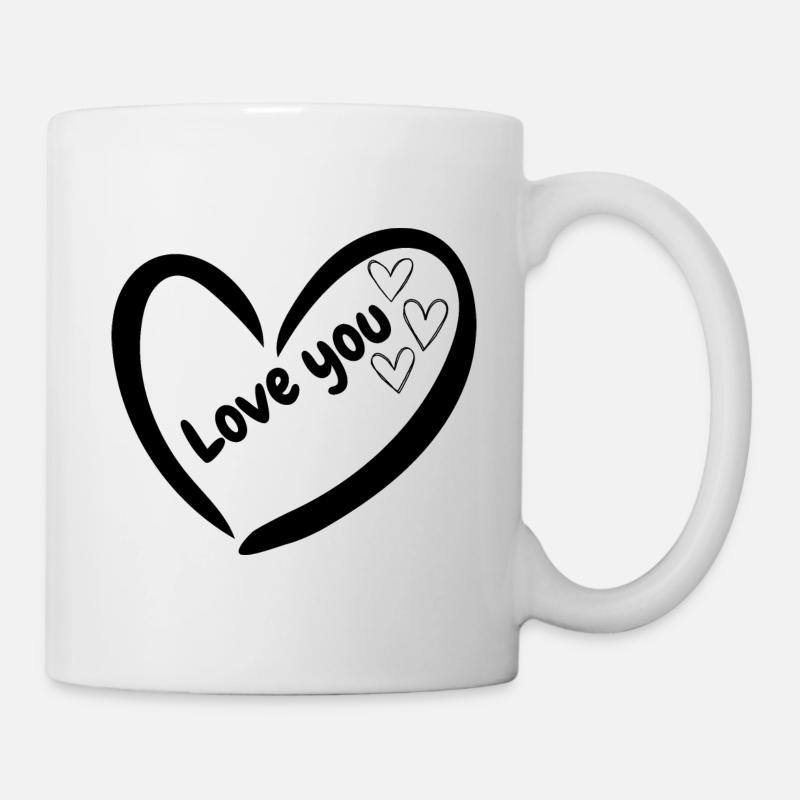 Je t’aime dans le cœur avec de petits cœurs - Mug blanc - blanc