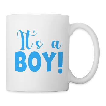 Es ist ein Junge Geburt Geschenk Schwanger - Tasse - Weiß - Rechts