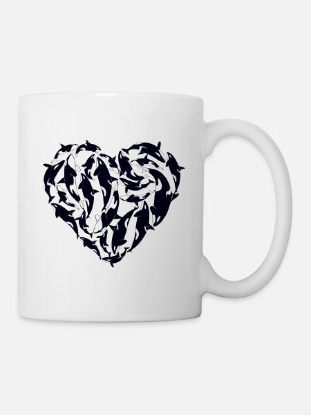 Herz Orca Schwertwal - Tasse - Weiß