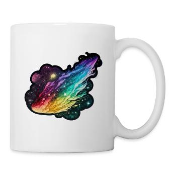 Regenbogen-Komet: Ein farbenfrohes Design-Erlebnis - Tasse - Weiß - Rechts