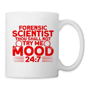 Thou shalt not tempt me Forensic knowledge - Mug - white - Right