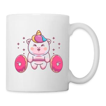 Einhorn Kreuzheben - Tasse - Weiß - Rechts