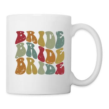 Retro Bride Matching Mariage Couple Fiançailles - Mug blanc - blanc - Droite