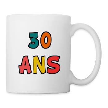 30 ANS. 30e ANNIVERSAIRE. ANNIVERSAIRE 30 ANS. 30 - Mug blanc - blanc - Droite