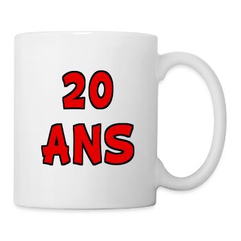20 ANS. 20e ANNIVERSAIRE. ANNIVERSAIRE 20 ANS. 20 - Mug blanc - blanc - Droite